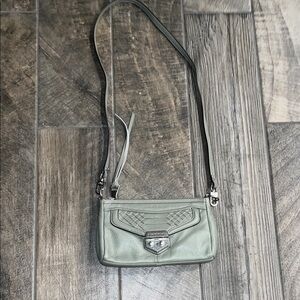 Aimee Kestenberg Light Green leather Crossbody Bag 11”x6”x22.5” strap
